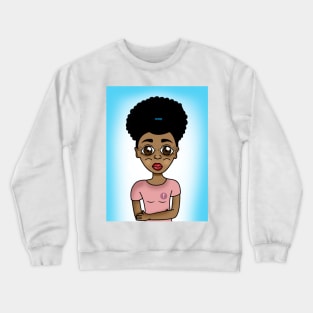 cute black girl digital art Crewneck Sweatshirt